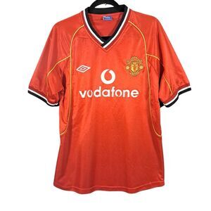 Umbro Red Manchester United Home Jersey with Black & White Trim